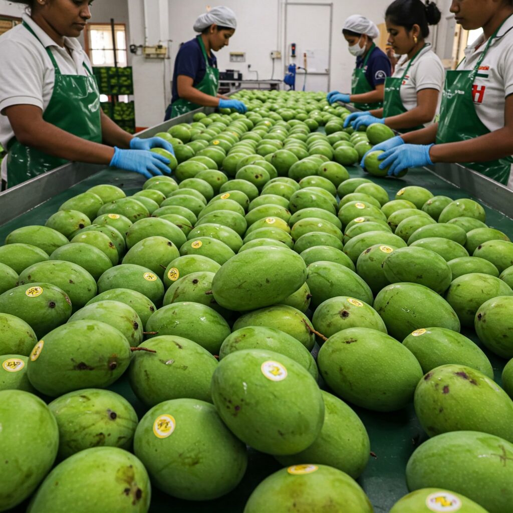 Kesar Mango Shorting and Grading process for Export